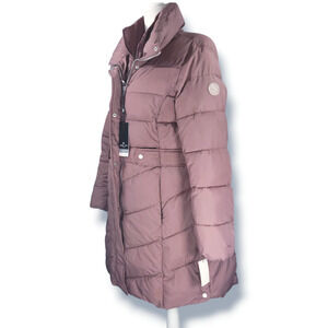 NWT Andrew Marc Adler Bib Cozy Winter Puffer Long Coat Sz. L [12-14] Rose Taupe